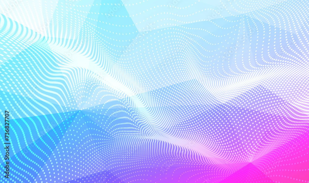 Poster abstract futuristic particle dots pattern on polygonal background. futuristic point wave. hi-tech an