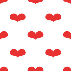 Red Heart seamless pattern. Vector illustration in flat style. Valentine day texture. Love concept. Hand drawn heart in doodle style. Fabric with heart print.