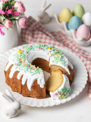 Easter Bundt Cake with Easter Eggs