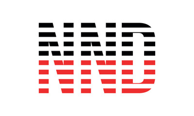 NND three initial letter iconic line negative space minimal logo design vector template. monogram, abstract, wordmark, business, typography, minimalist, brand, company, flat, modern, unique, simple