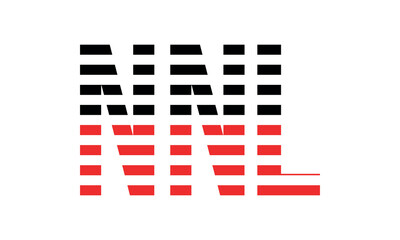 NNL three initial letter iconic line negative space minimal logo design vector template. monogram, abstract, wordmark, business, typography, minimalist, brand, company, flat, modern, unique, simple