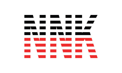 NNK three initial letter iconic line negative space minimal logo design vector template. monogram, abstract, wordmark, business, typography, minimalist, brand, company, flat, modern, unique, simple