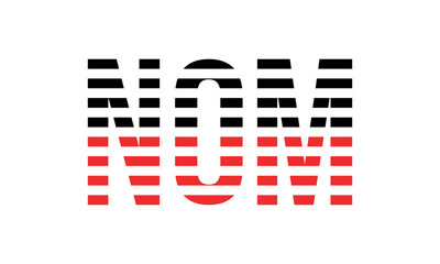 NOM three initial letter iconic line negative space minimal logo design vector template. monogram, abstract, wordmark, business, typography, minimalist, brand, company, flat, modern, unique, simple