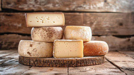 Assorted Cheese Piled on Wooden Cutting Board