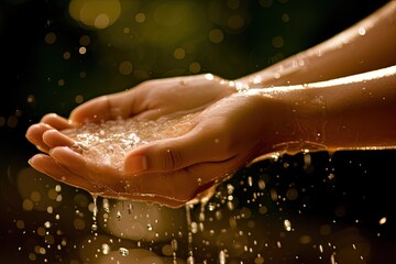 Fototapeta premium hand and water