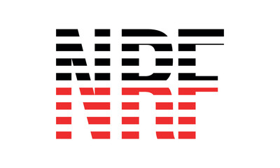 NRF three initial letter iconic line negative space minimal logo design vector template. monogram, abstract, wordmark, business, typography, minimalist, brand, company, flat, modern, unique, simple