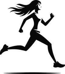 Fototapeta na wymiar A Girl Running Vector illustration design