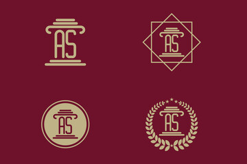 set of lawyer letter design with combination letter