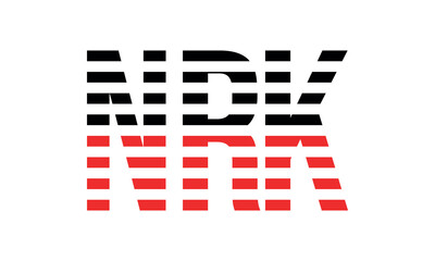 NRK three initial letter iconic line negative space minimal logo design vector template. monogram, abstract, wordmark, business, typography, minimalist, brand, company, flat, modern, unique, simple