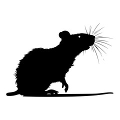 Vector silhouette of a rat, mouse