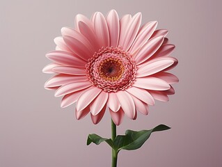 Pink gerbera daisy flower against a white background