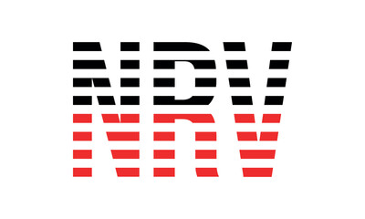 NRV three initial letter iconic line negative space minimal logo design vector template. monogram, abstract, wordmark, business, typography, minimalist, brand, company, flat, modern, unique, simple