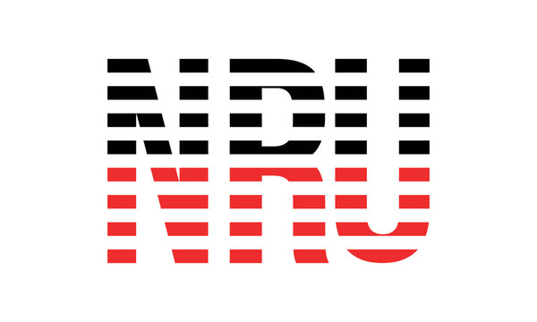 NRU three initial letter iconic line negative space minimal logo design vector template. monogram, abstract, wordmark, business, typography, minimalist, brand, company, flat, modern, unique, simple