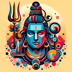 Maha Shivratri Lord Shiva Artwork, Mahadev illustration