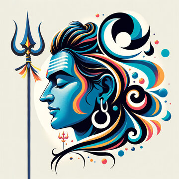 Maha Shivratri Lord Shiva Artwork, Mahadev illustration