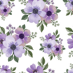 purple bouquet seamless pattern