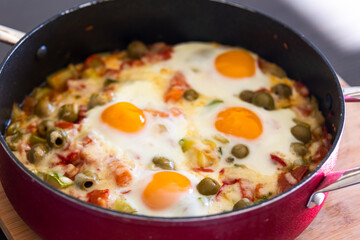 delicious egg and veggie dish: culinary perfection in a snapshot