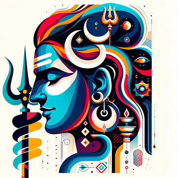 Maha Shivratri Lord Shiva Artwork, Mahadev illustration