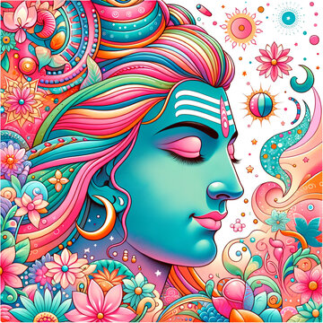 Maha Shivratri Lord Shiva Artwork, Mahadev illustration