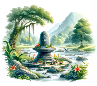 Maha Shivratri Lord Shiva Artwork, Mahadev illustration