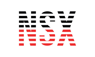 NSX three initial letter iconic line negative space minimal logo design vector template. monogram, abstract, wordmark, business, typography, minimalist, brand, company, flat, modern, unique, simple