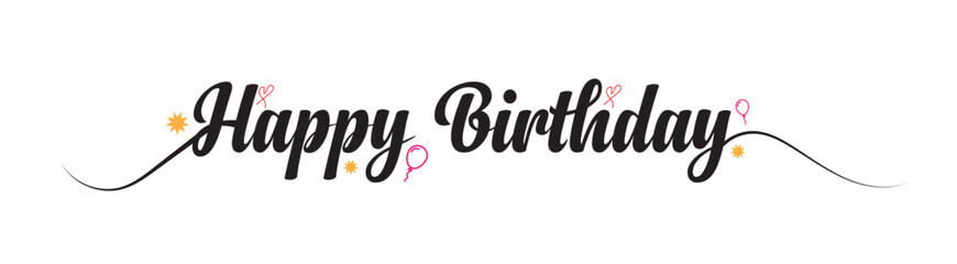  Happy birthday calligraphy lettering for greeting card