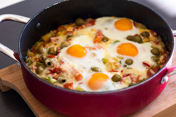 delicious egg and veggie dish: culinary perfection in a snapshot