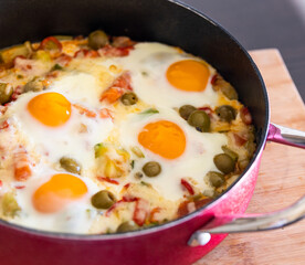 delicious egg and veggie dish: culinary perfection in a snapshot