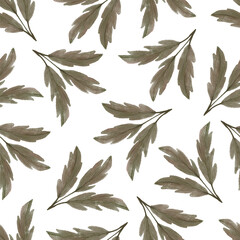 brown leaf seamless pattern for fabric