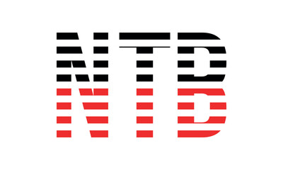 NTB three initial letter iconic line negative space minimal logo design vector template. monogram, abstract, wordmark, business, typography, minimalist, brand, company, flat, modern, unique, simple