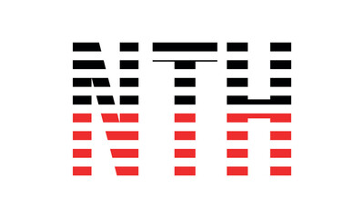 NTH three initial letter iconic line negative space minimal logo design vector template. monogram, abstract, wordmark, business, typography, minimalist, brand, company, flat, modern, unique, simple