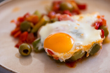 delicious egg and veggie dish: culinary perfection in a snapshot