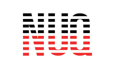 NUQ three initial letter iconic line negative space minimal logo design vector template. monogram, abstract, wordmark, business, typography, minimalist, brand, company, flat, modern, unique, simple