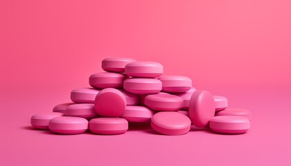 Obraz na płótnie Canvas stack of pink pills