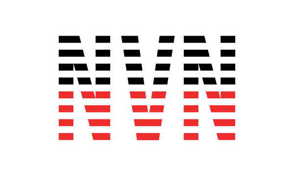 NVN three initial letter iconic line negative space minimal logo design vector template. monogram, abstract, wordmark, business, typography, minimalist, brand, company, flat, modern, unique, simple