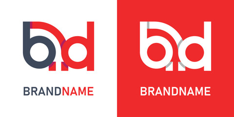 vector letter bd logo design - obrazy, fototapety, plakaty