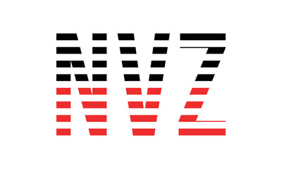 NVZ three initial letter iconic line negative space minimal logo design vector template. monogram, abstract, wordmark, business, typography, minimalist, brand, company, flat, modern, unique, simple