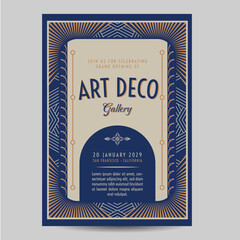 Art Deco Vintage Flyer Illustration - 736839133