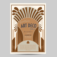 Art Deco Vintage Flyer Illustration - 736839143