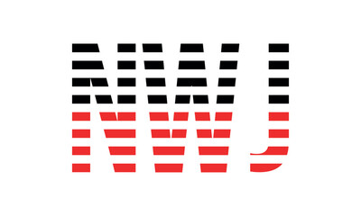 NWJ three initial letter iconic line negative space minimal logo design vector template. monogram, abstract, wordmark, business, typography, minimalist, brand, company, flat, modern, unique, simple