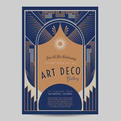 Art Deco Vintage Flyer Illustration - 736839396