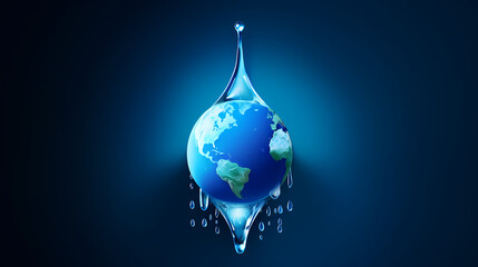 World water day concept, idea of saving water and protecting world environment