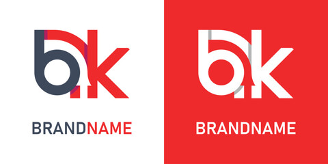 vector letter bk logo design - obrazy, fototapety, plakaty