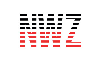 NWZ three initial letter iconic line negative space minimal logo design vector template. monogram, abstract, wordmark, business, typography, minimalist, brand, company, flat, modern, unique, simple