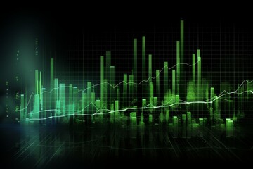A glowing green stock chart representing financial growth or positive trends.