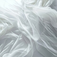 Smooth white fabric with delicate folds creating a soft texture visual.