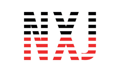 NXJ three initial letter iconic line negative space minimal logo design vector template. monogram, abstract, wordmark, business, typography, minimalist, brand, company, flat, modern, unique, simple