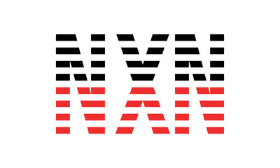 NXN three initial letter iconic line negative space minimal logo design vector template. monogram, abstract, wordmark, business, typography, minimalist, brand, company, flat, modern, unique, simple