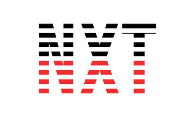 NXT three initial letter iconic line negative space minimal logo design vector template. monogram, abstract, wordmark, business, typography, minimalist, brand, company, flat, modern, unique, simple