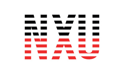 NXU three initial letter iconic line negative space minimal logo design vector template. monogram, abstract, wordmark, business, typography, minimalist, brand, company, flat, modern, unique, simple